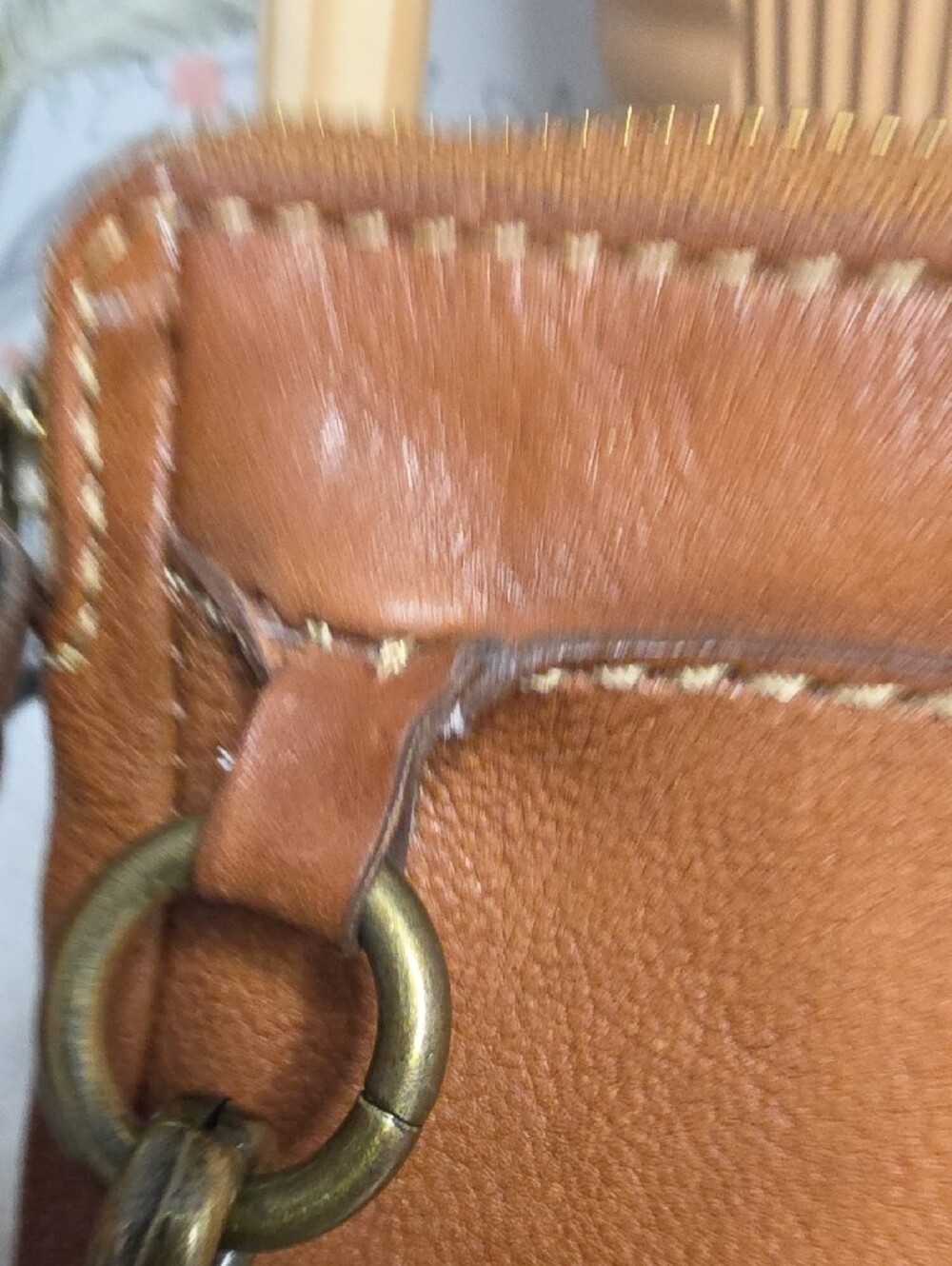 FRYE Chestnut Brown Leather Wristlet/Crossbody - Picture 6 of 7